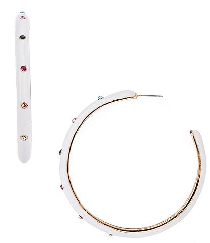 Gemma Layne Enamel Rhinestone Hoop Earrings