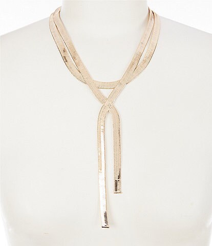 Anne Klein Flat Gold Chain Collar Necklace