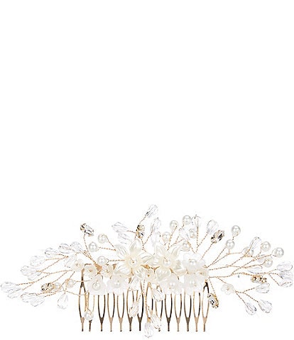 Gemma Layne Flower and Pearl Embellished Hair Comb