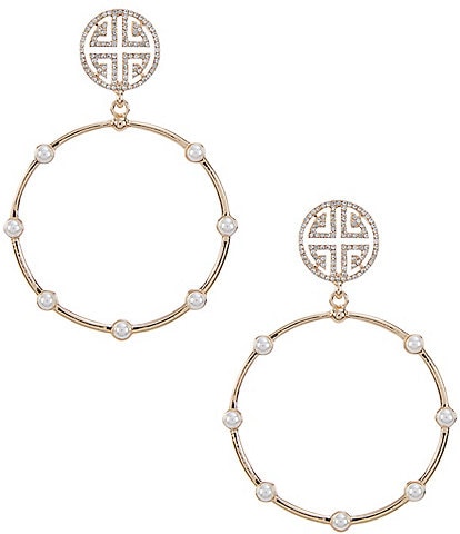 Gemma Layne Geo Design Pearl Orbital Earrings