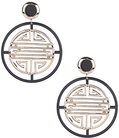 Gemma Layne Geometric Circle Statement Drop Earrings