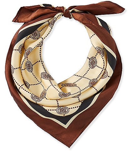 Gemma Layne Geometric Print Silk Square Scarf