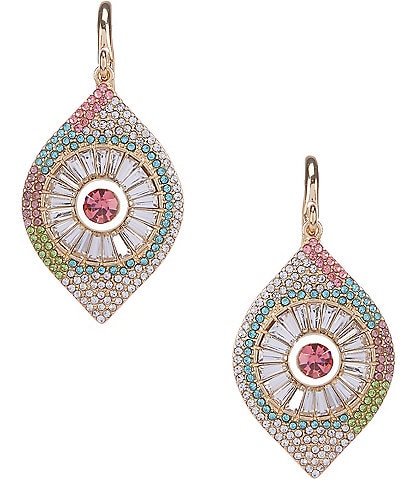  Hoop Pave Eye Charm Earrings