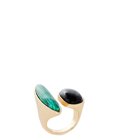 Gemma Layne Jet & Reconstituted Malachite Statement Ring