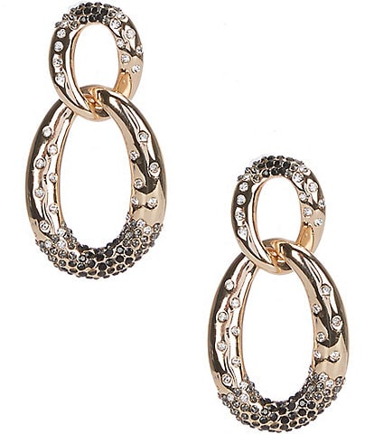 Gemma Layne Jet Ombre Pave Double Curb Link Drop Earrings