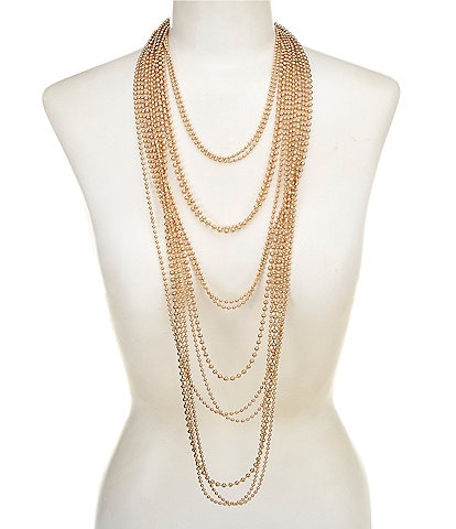Gemma Layne Layered Beaded Chain Statement Necklace