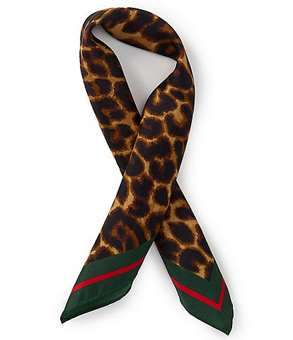 Gemma Layne Leopard Print Silk Square Scarf