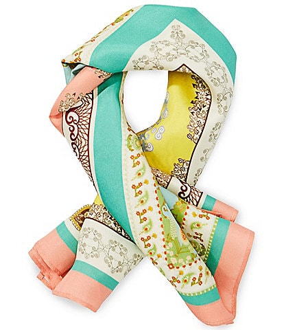 Gemma Layne Logo Geometric Small Silk Square Scarf