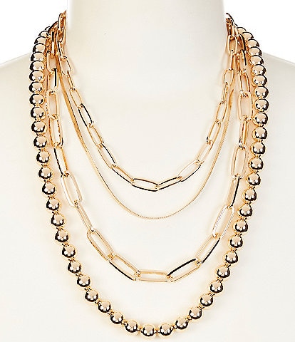 Gemma Layne Metal Chain Short Multi Strand Necklace