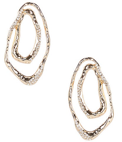 Gemma Layne Mismatch Organic Ovals with Pave Drop Earrings