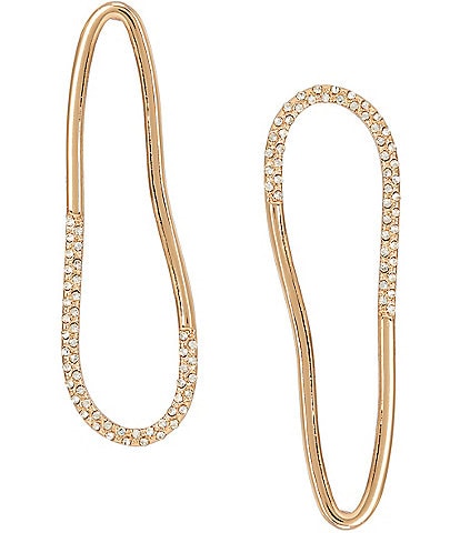 Gemma Layne Mismatch Pave Oval Drop Earrings