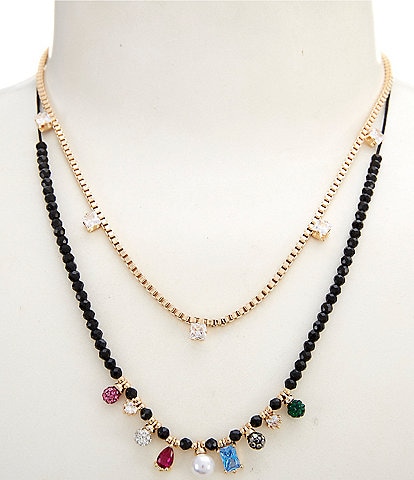 Gemma Layne Mixed Material Collar Necklace Set