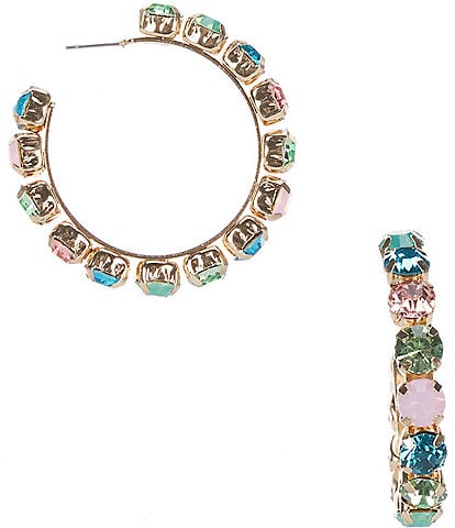 Gemma Layne Multi Colored Stone Hoop Earrings