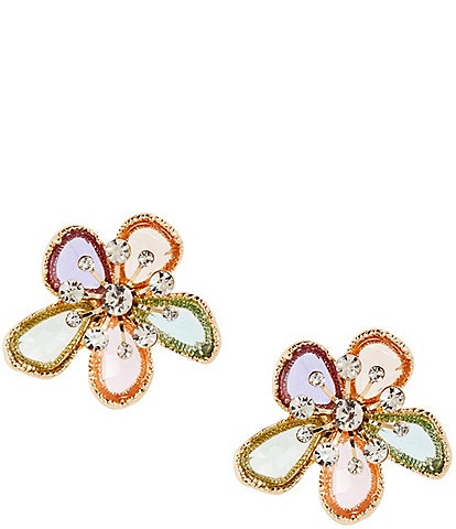 Gemma Layne Multi Flower Statement Stud Earrings