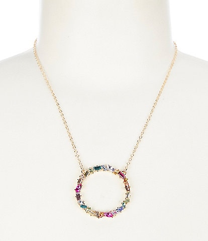 Gemma Layne Multi Stone Circle Short Pendant Necklace