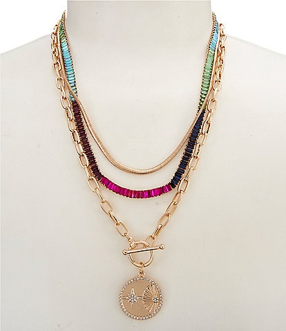 Gemma Layne Ombre Stone Layered Short Multi-Strand Necklace