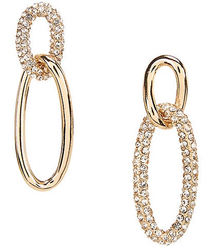 Gemma Layne Oval Link Pave Drop Earrings