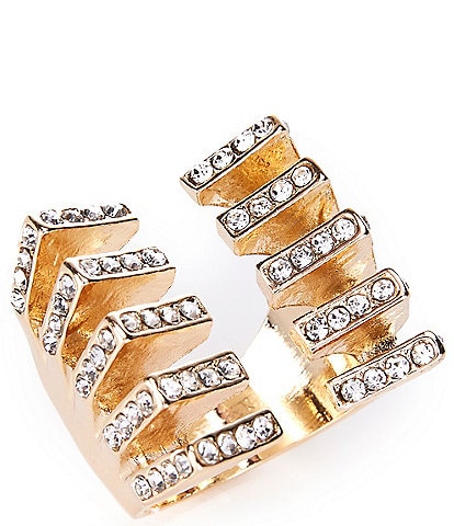 Gemma Layne Pave Bars Statement Ring