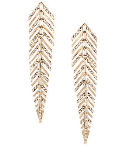 Gemma Layne Pave Cascade Leaf Drop Earrings