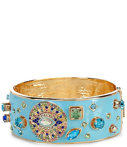 Gemma Layne Pave Eye And Stone Bangle Bracelet
