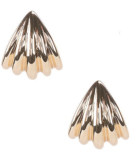 Gemma Layne Polished Ribbed Metal Drop Earrings