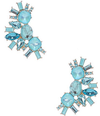 Gemma Layne Reconstituted Turquoise Multi Cluster Stone Stud Earrings