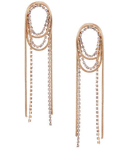 Gemma Layne Rhinestone Chain Loop Statement Drop Earrings