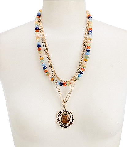 Gemma Layne Semi-Precious Short Multi Strand Necklace