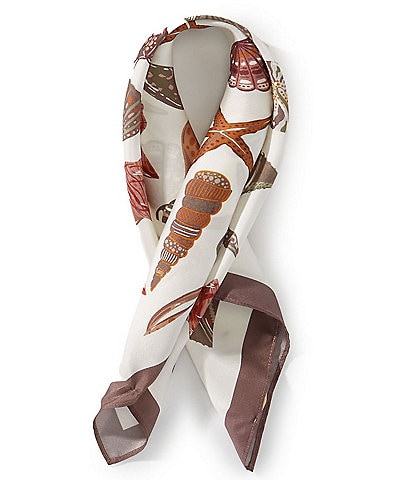 Gemma Layne Shell Print Silk Square Scarf