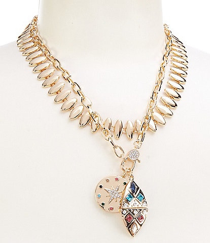 Gemma Layne Short Multi-Strand Necklace Set with Charm Cluster