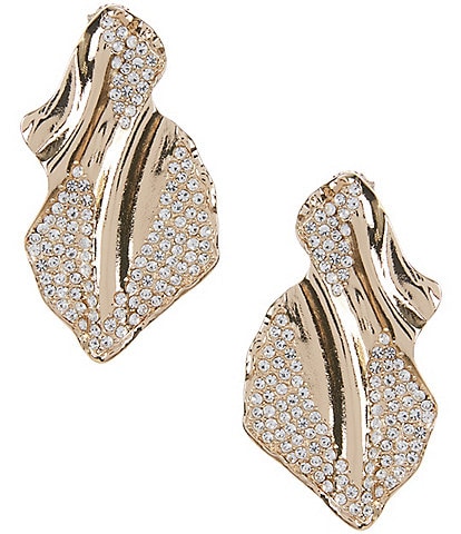 Gemma Layne Statement Wavy Pave Drop Earrings