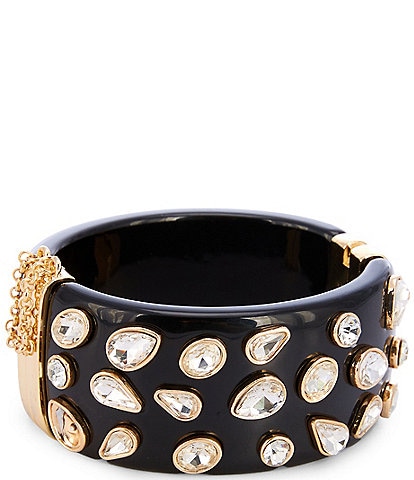 Gemma Layne Stone Accented Wide Resin Cuff Bracelet