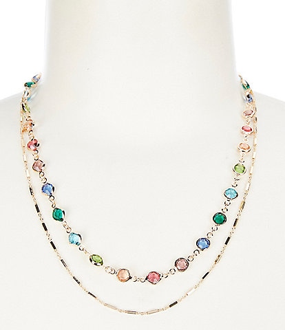 Gemma Layne Stone and Chain Short Multi-Strand Necklace