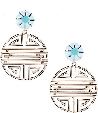 Gemma Layne Stone Geometric Orbital Earrings