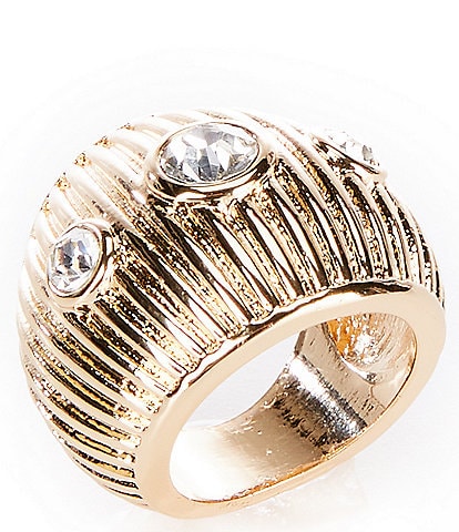 Gemma Layne Textured Dome Statement Ring with Stones