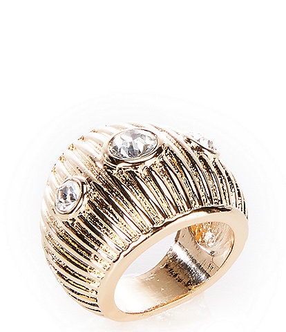 Gemma Layne Textured Dome Statement Ring with Stones