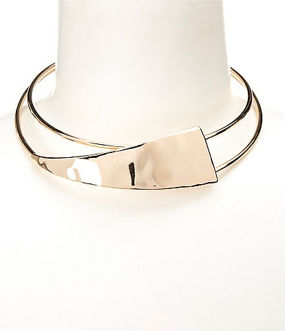 Gemma Layne Textured Metal Wire Collar Necklace