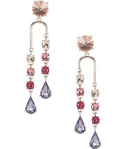 Gemma Layne Three Round Faceted Stone Drop Earrings