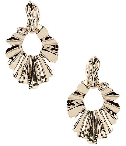 Gemma Layne Wavy Metal Statement Drop Earrings