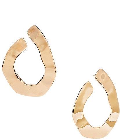 Gemma Layne Wavy Polished Metal Drop Earrings