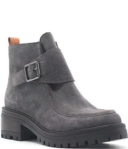 Gentle Souls Baden Suede Monk Strap Hardware Booties