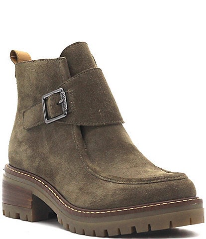 Gentle Souls Baden Suede Monk Strap Hardware Booties