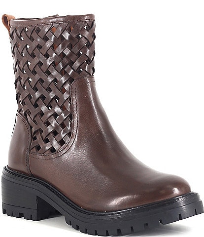 Gentle Souls Bailah Leather Woven Shaft Booties