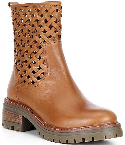 Gentle Souls Bailah Leather Woven Shaft Booties