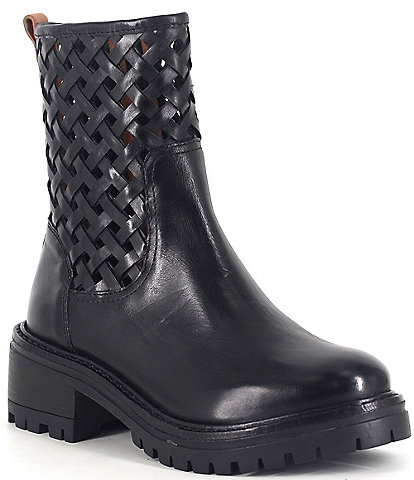 Gentle Souls Bailah Leather Woven Shaft Booties