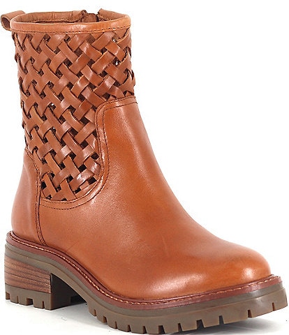 Gentle Souls Bailah Leather Woven Shaft Booties