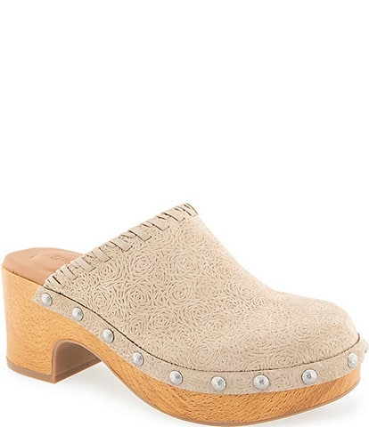 Gentle Souls Daphine Suede Platform Studded Clogs