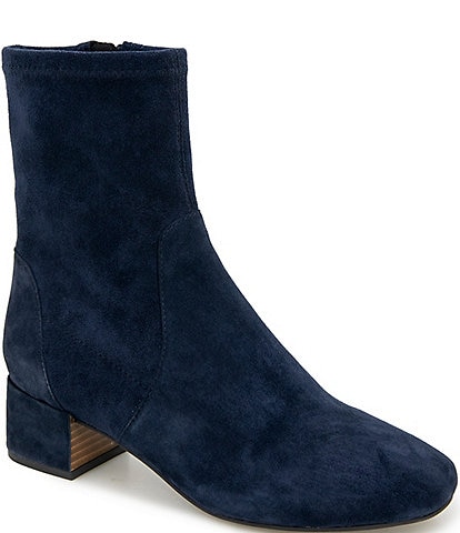 Gentle Souls Ella Stretch Suede Block Heel Booties