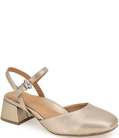 Gentle Souls Lucinda Metallic Leather Ankle Strap Pumps
