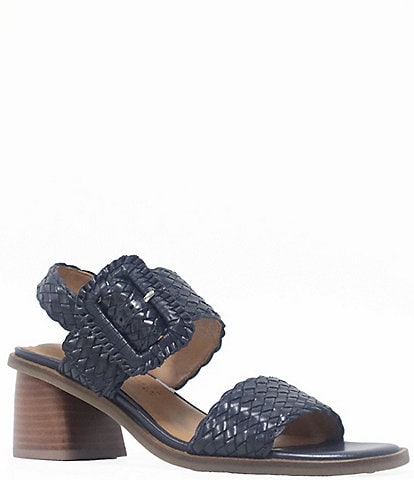 Gentle Souls Madylyn Woven Leather Block Heel Sandals